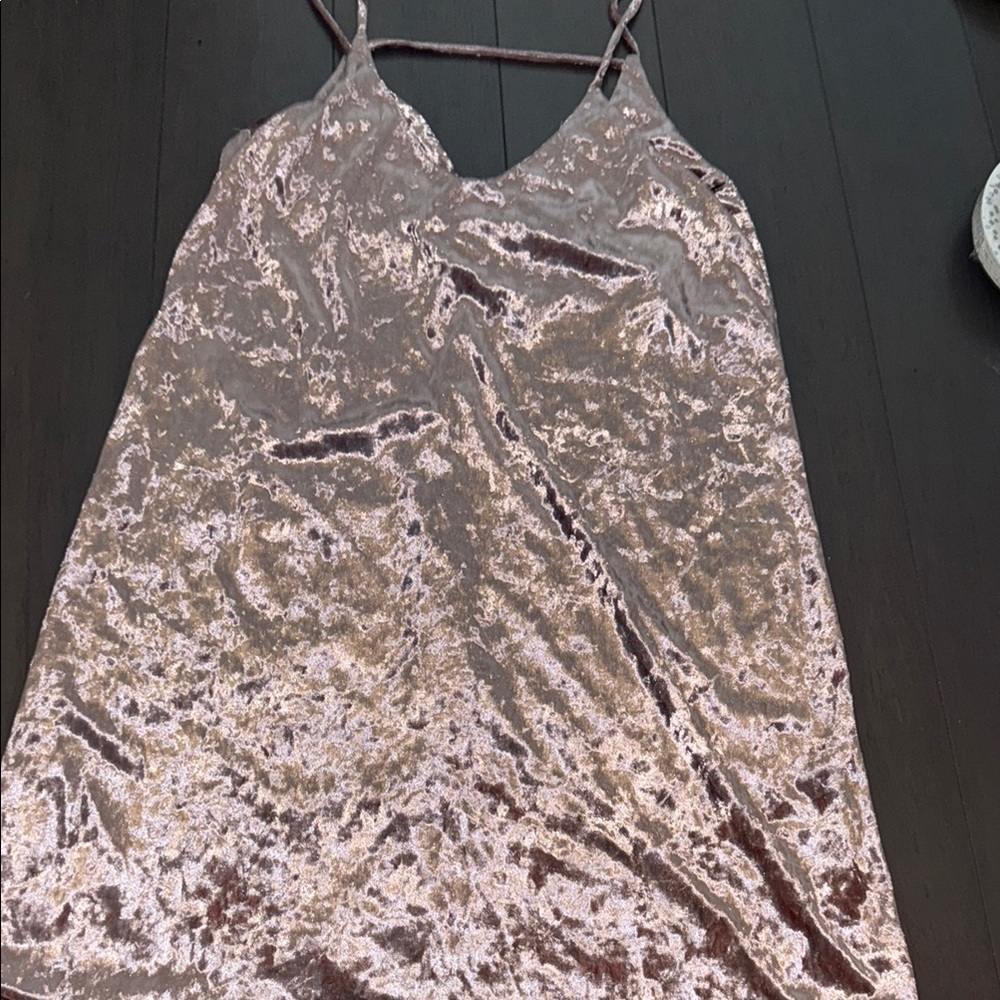 Velvet Slip Dress in Shimmering Pink